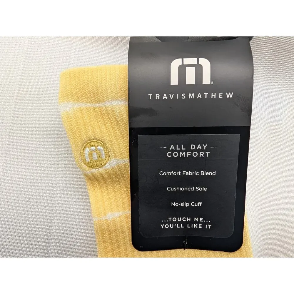 New TravisMathew Sunbeam Crew Socks in Rattan in One Size